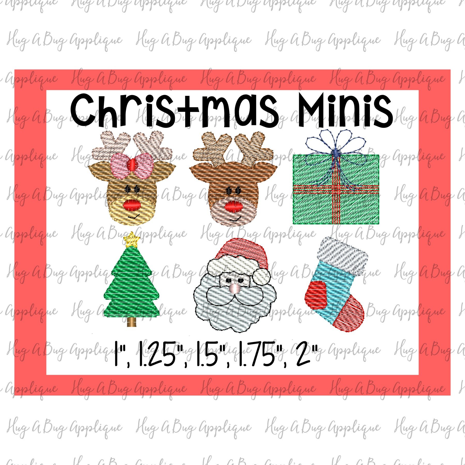 Christmas Minis Set Sketch Stitch Embroidery Designs