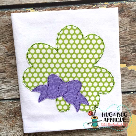 Heart Clover Bean Stitch Applique Design | Hug A Bug Applique