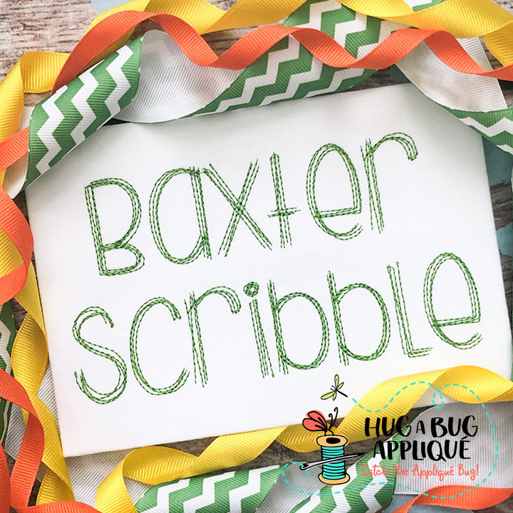 Baxter Scribble Stitch Embroidery Font