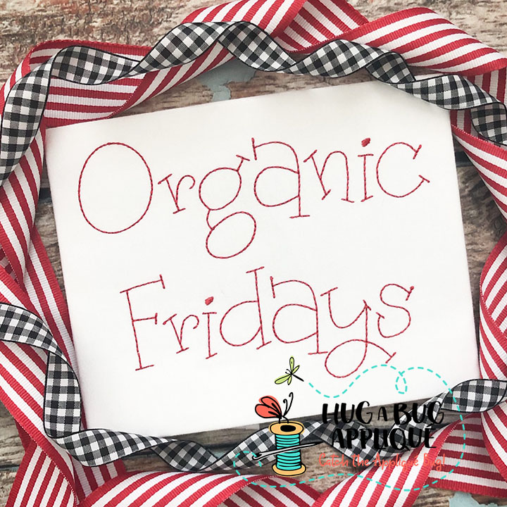 Organic Fridays Floss Stitch Embroidery Font