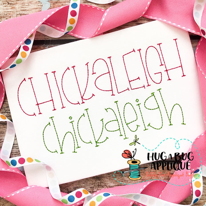 Chickaleigh Floss Stitch Embroidery Font