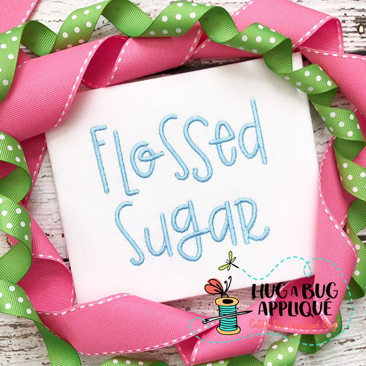 Flossed Sugar Satin Stitch Embroidery Font