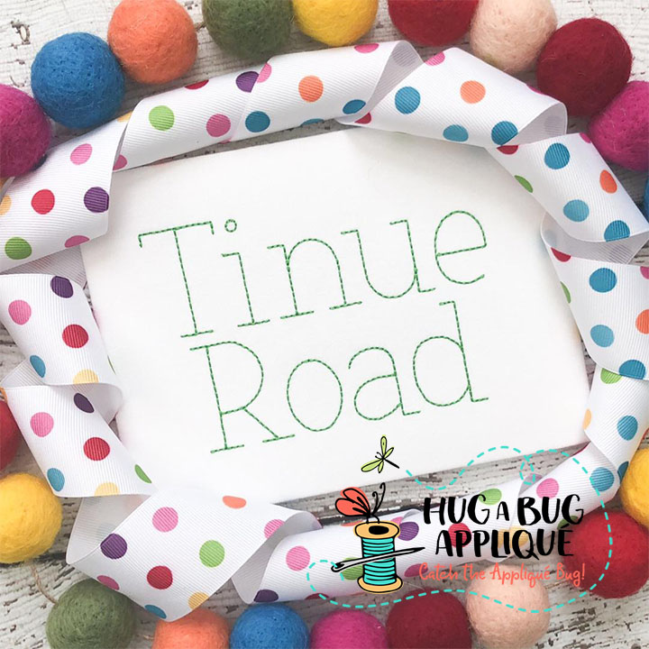 Tinue Road Floss Stitch Embroidery Font
