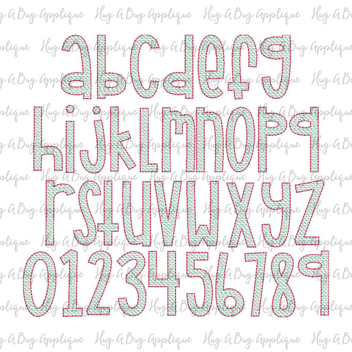 Stickbug Sketch Stitch Embroidery Font | Hug A Bug Applique