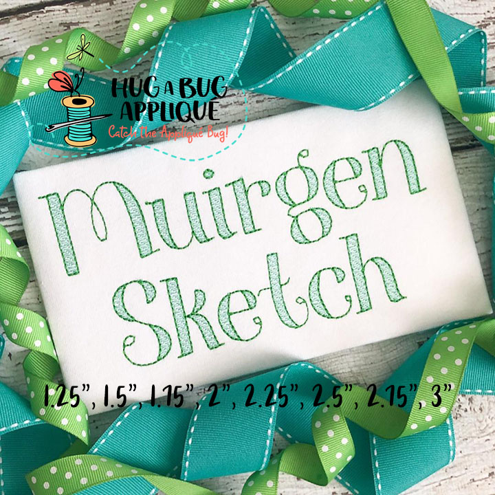 Muirgen Sketch Stitch Embroidery Font