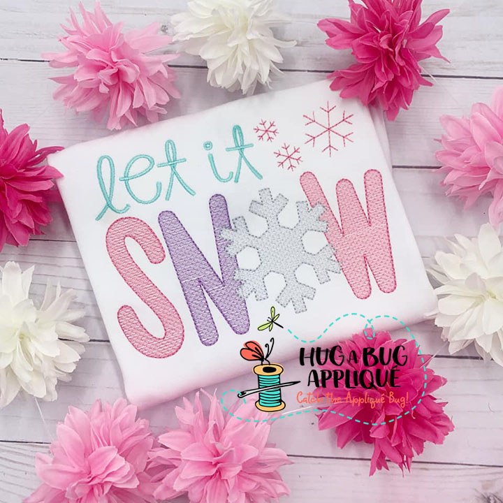Let It Snow Sketch Stitch Embroidery Design