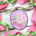 Egg Flowers Bag Tag In the Hoop Applique Design