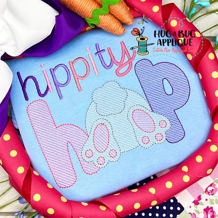 Hippity Hop Sketch Stitch Embroidery Design