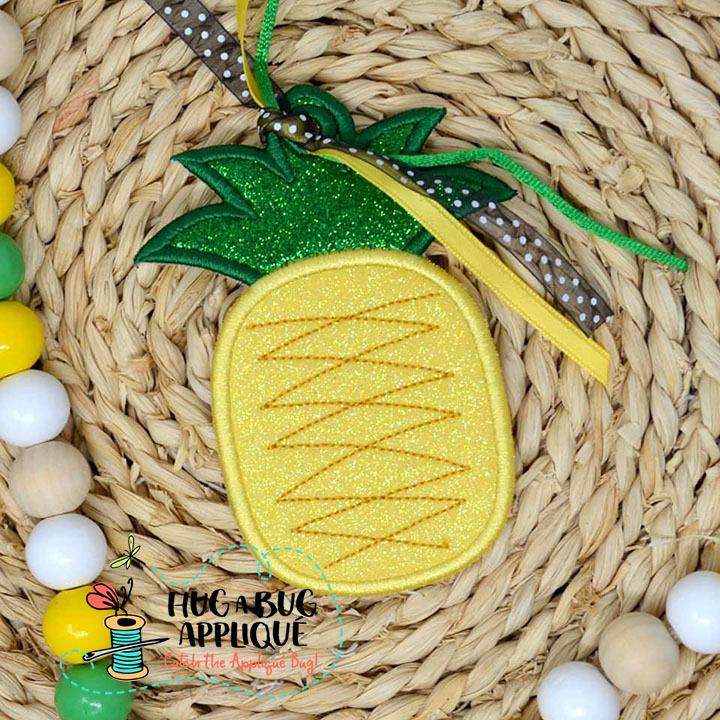Pineapple Bag Tag In the Hoop Applique Design