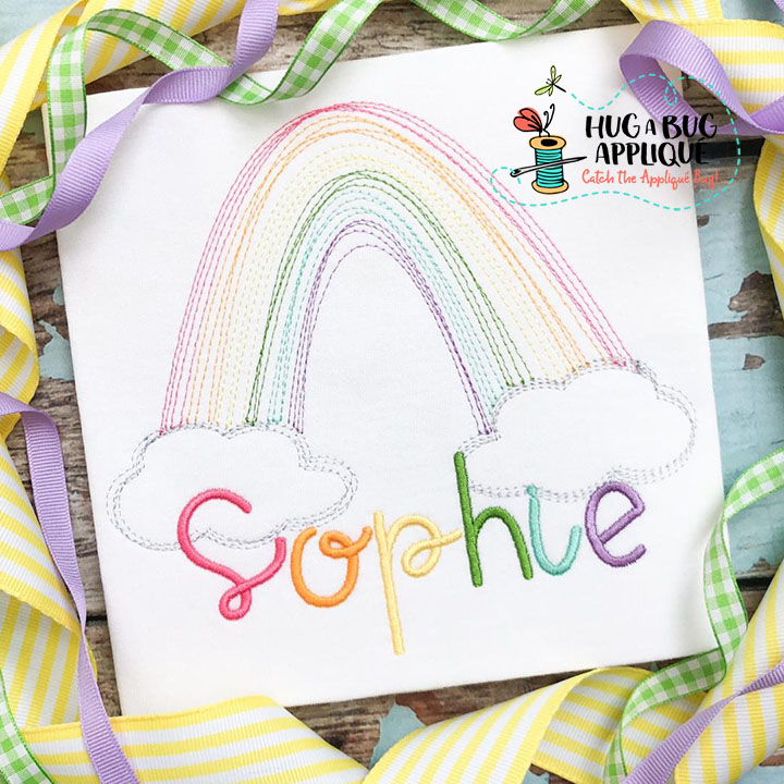 Rainbow Scribble Stitch Embroidery Design