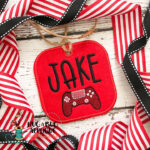 Rounded Square Bag Tag In the Hoop Applique Design