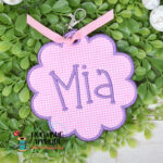 Scalloped Circle Bag Tag In the Hoop Applique Design
