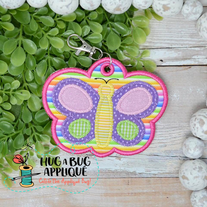 Butterfly Bag Tag In the Hoop Applique Design