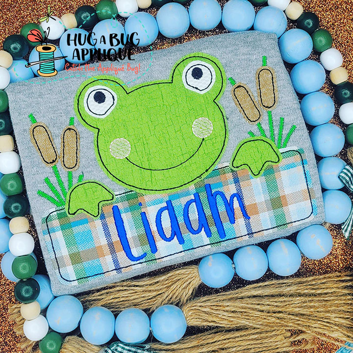 Frog Box Bean Stitch Applique Design
