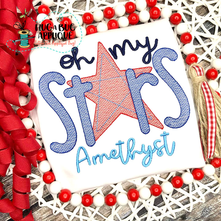 Oh My Stars Sketch Stitch Embroidery Design