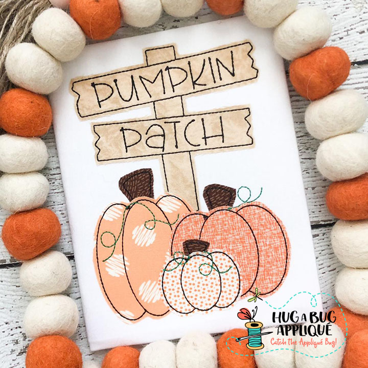 Pumpkin Patch Bean Stitch Applique Design