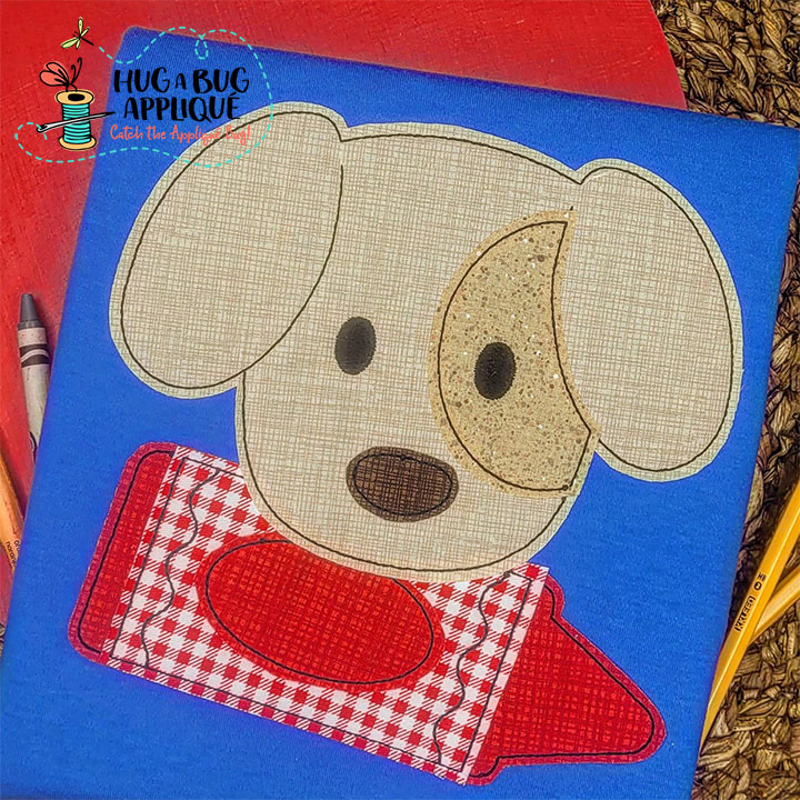 Pup Crayon Bean Stitch Applique Design