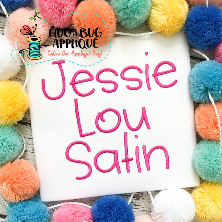 Jessie Lou Satin Stitch Embroidery Font