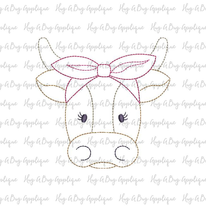 Longhorn Head Bandana Bean Stitch Applique Design | Hug A Bug Applique