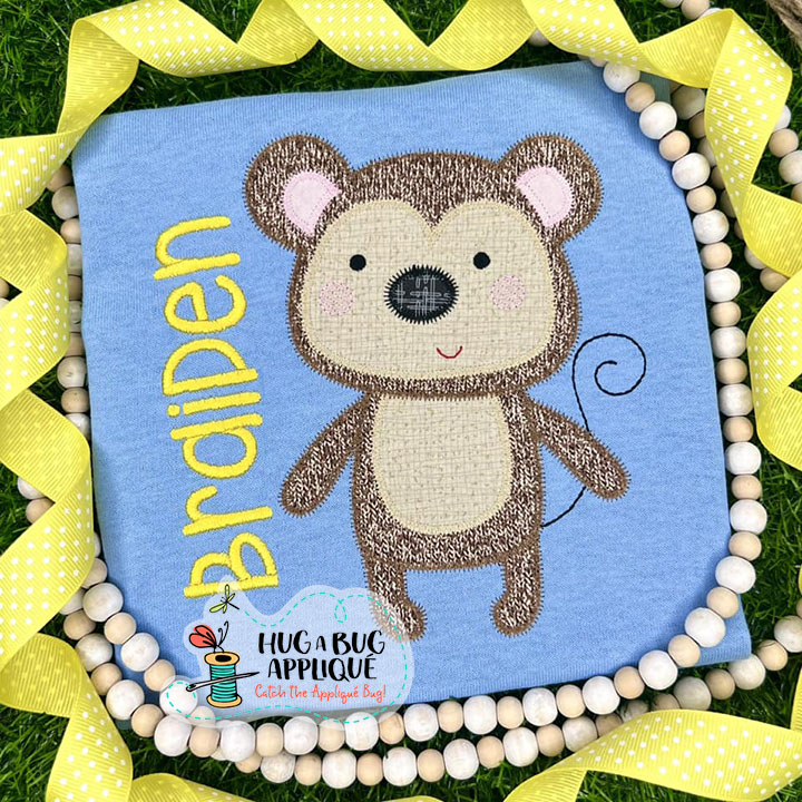 Woodland Bear Applique - Fits a 5x7 6x10 & 8x12 Hoop - Embroidery Designs