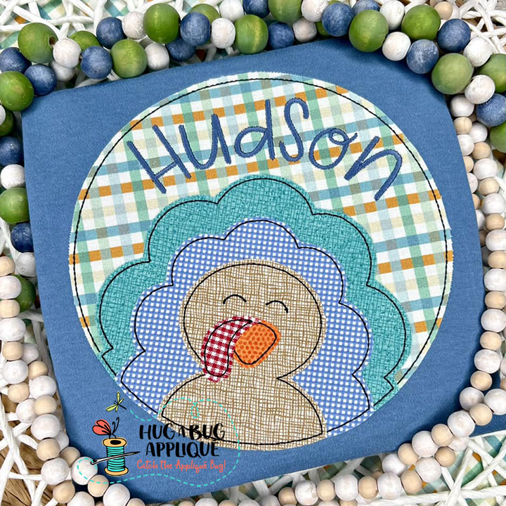 Turkey Circle Bean Stitch Applique Design