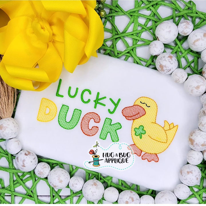 Lucky Duck Sketch Stitch Embroidery Design