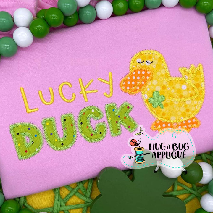 Lucky Duck Zig Zag Stitch Applique Design