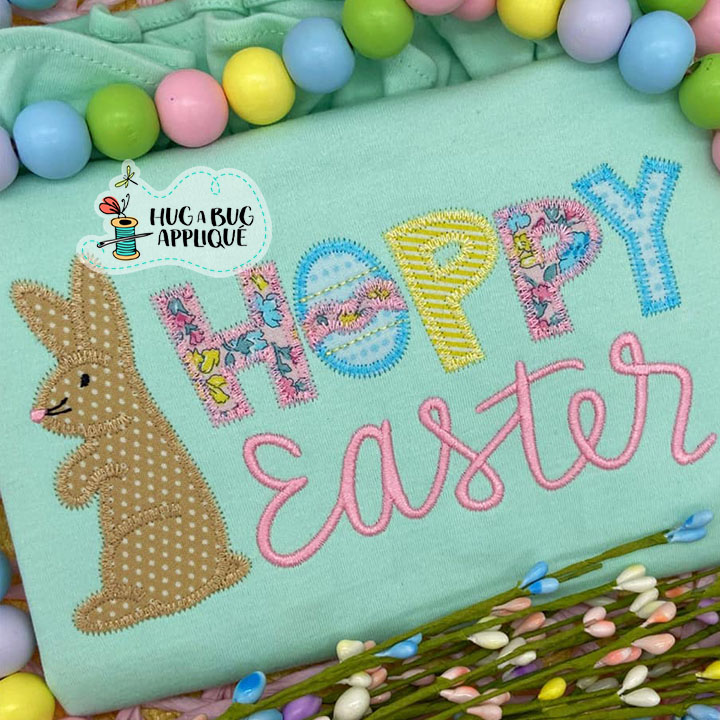 Hoppy Easter Zig Zag Stitch Applique Design