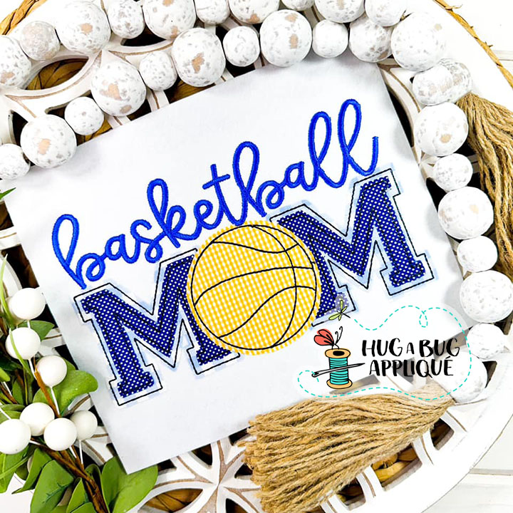 Basketball Mom Bean Stitch Applique Design