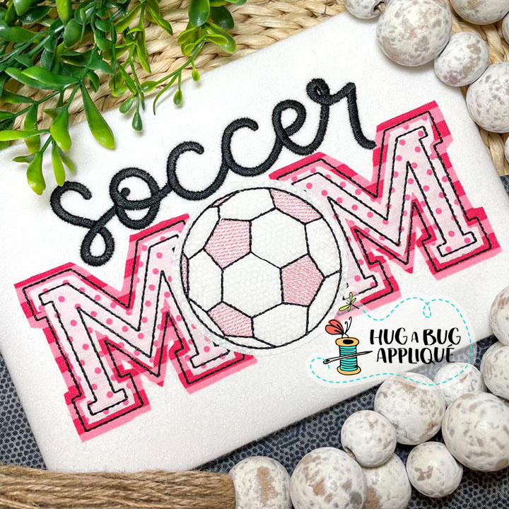 Soccer Mom Bean Stitch Applique Design