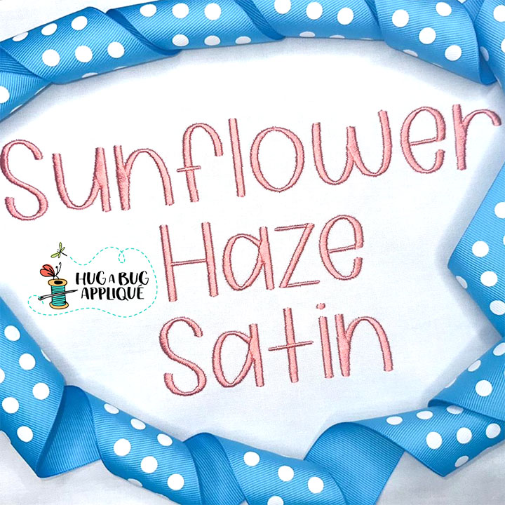 Sunflower Haze Satin Stitch Embroidery Font