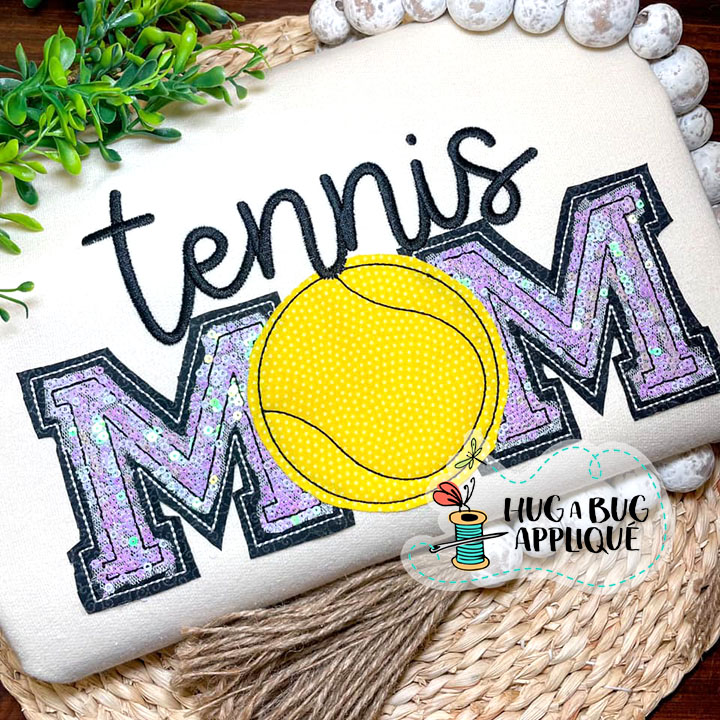 Tennis Mom Bean Stitch Applique Design
