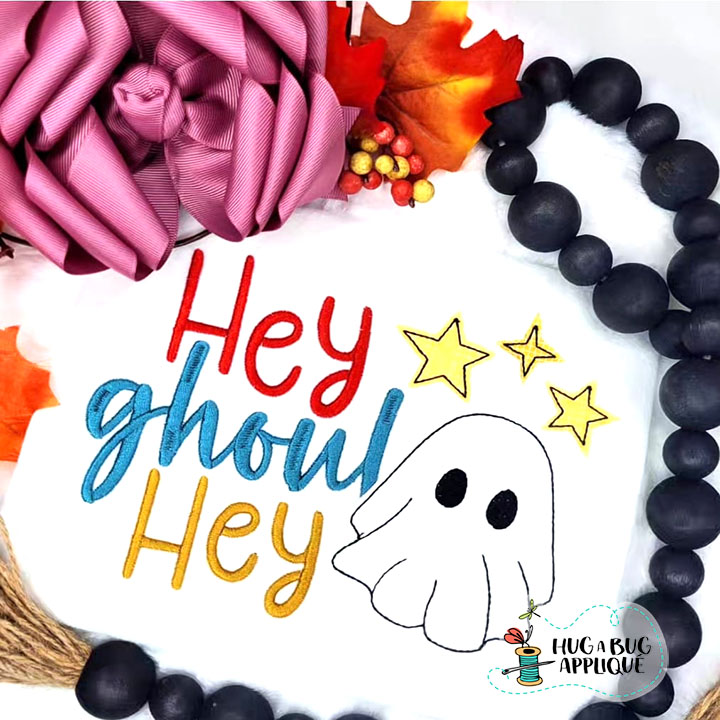 Hey Ghoul Hey Bean Stitch Applique Design