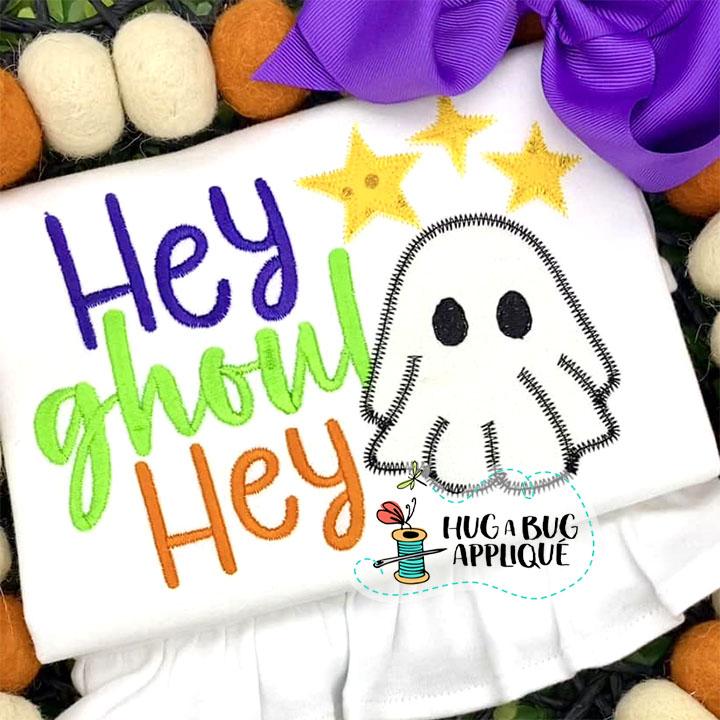 Hey Ghoul Hey Zig Zag Stitch Applique Design