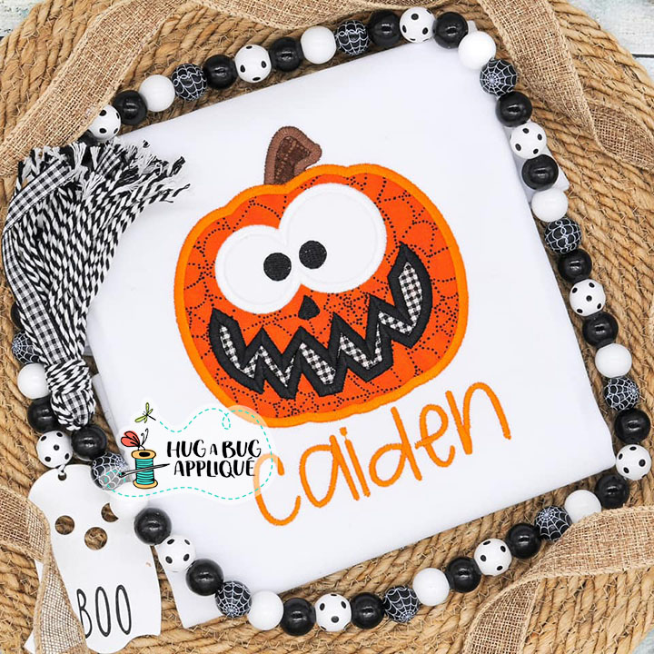 Silly Jackolantern Satin Stitch Applique Design