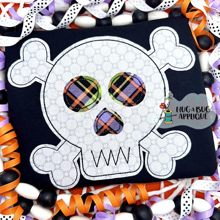 Skull Bones Bean Stitch Applique Design