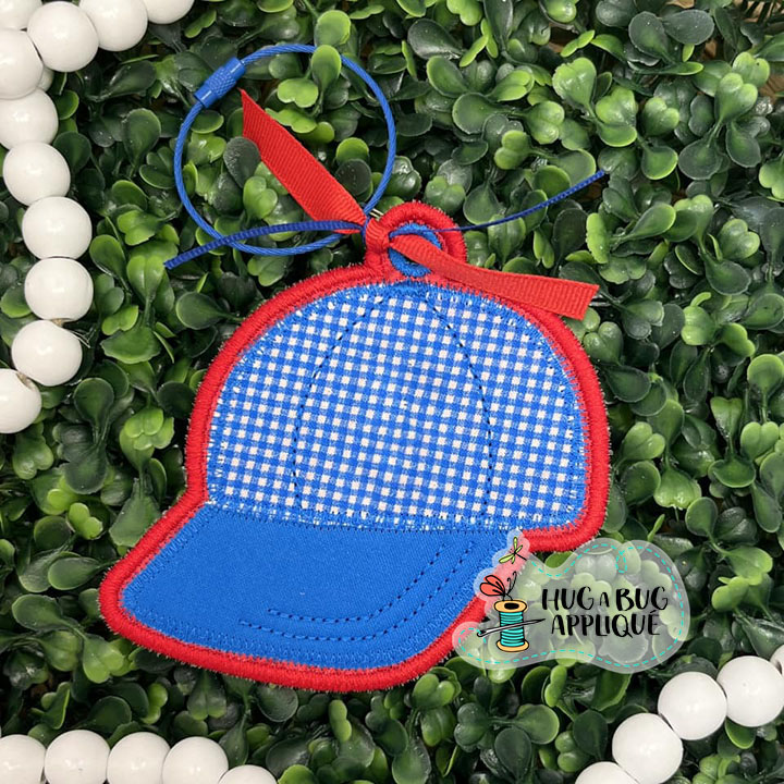 Baseball Hat Bag Tag In the Hoop Applique Design