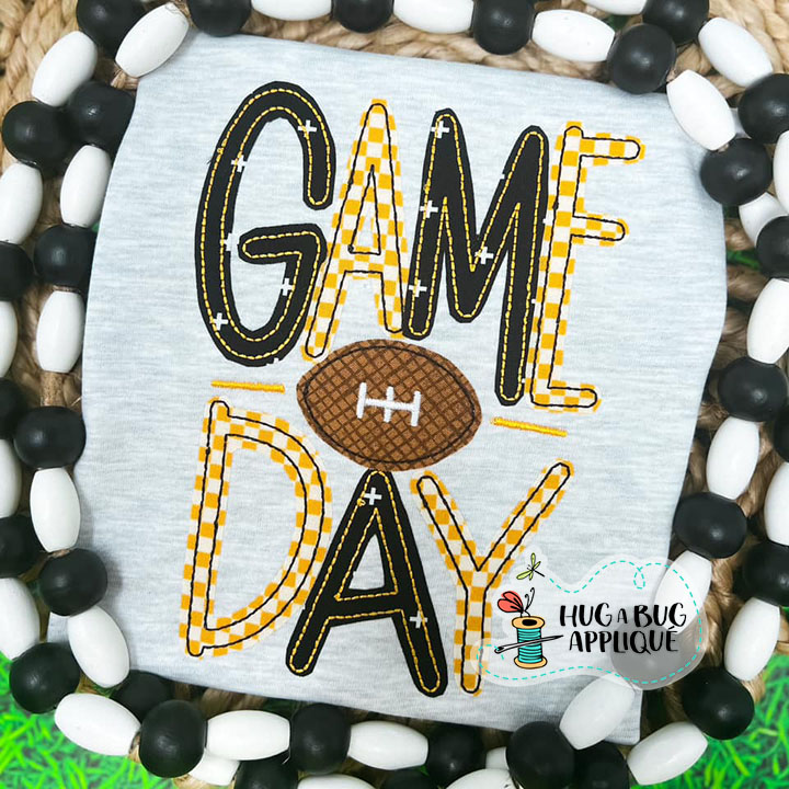 Football Game Day Bean Stitch Applique Design