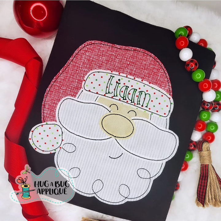 Santa Loops Bean Stitch Applique Design