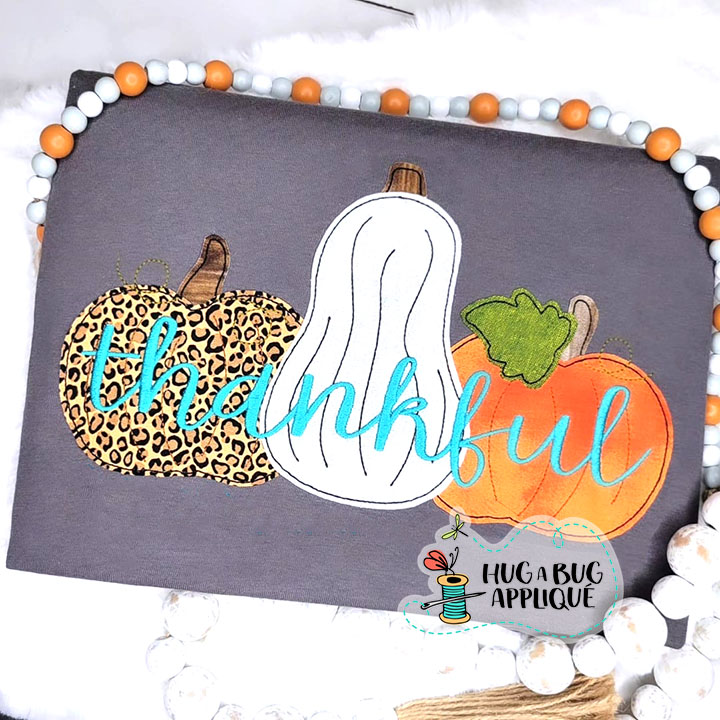 Thankful Pumpkins Bean Stitch Applique Design