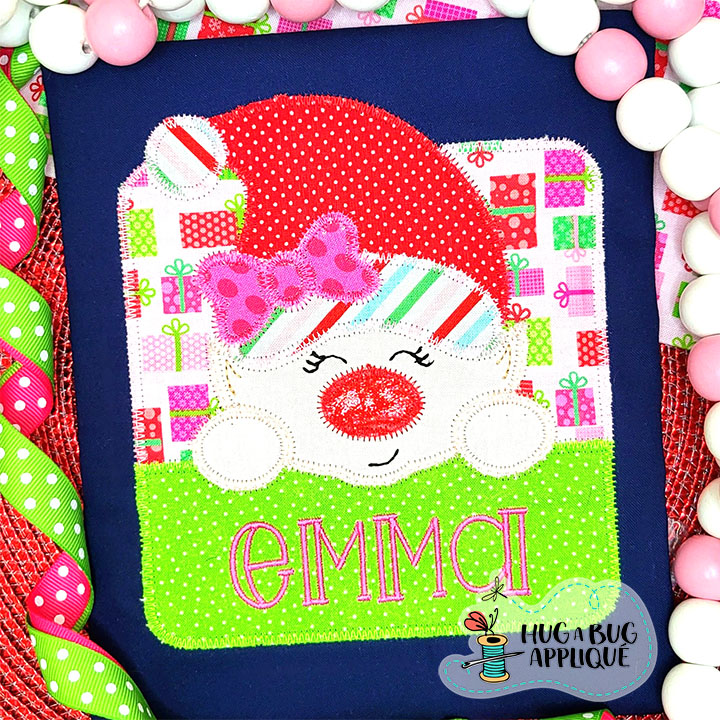 Elf Bow Split Box Zig Zag Stitch Applique Design