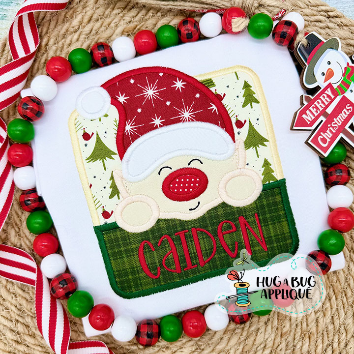 Elf Split Box Satin Stitch Applique Design