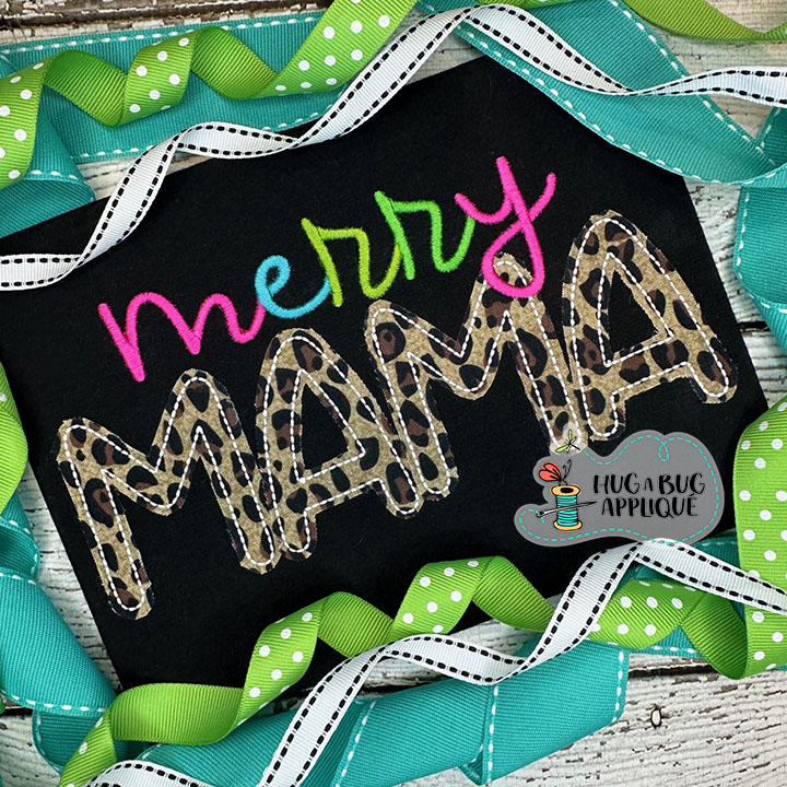 Merry Mama Bean Stitch Applique Design