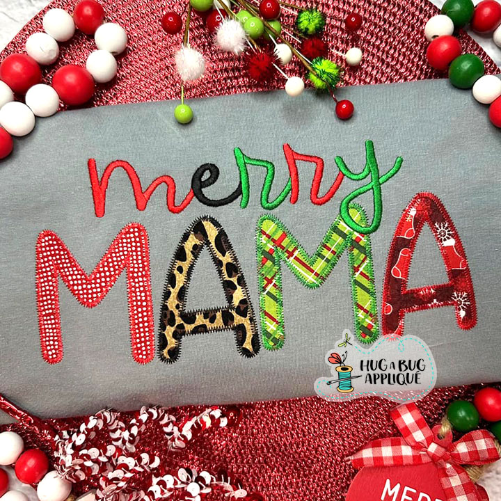 Merry Mama Zig Zag Stitch Applique Design