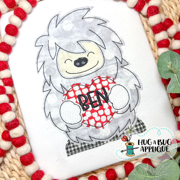 Yeti Heart Bean Stitch Applique Design