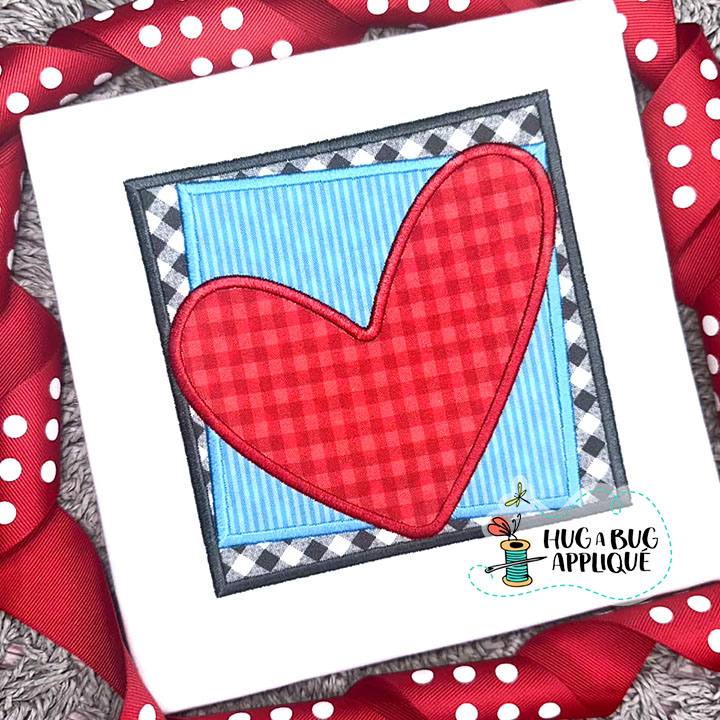 Heart Boxes Satin Stitch Applique Design