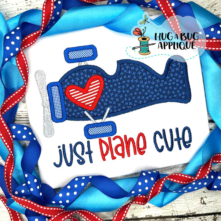 Just Plane Cute Satin Stitch Applique Design