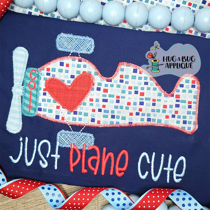 Just Plane Cute Zig Zag Stitch Applique Design