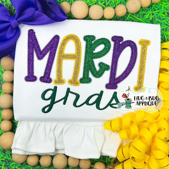 Mardi Gras Zig Zag Stitch Applique Design