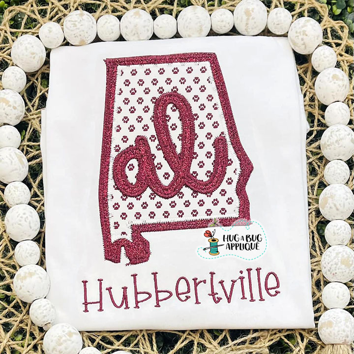 Alabama Double Zig Zag Stitch Applique Design